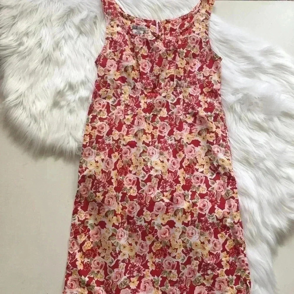 Faded Glory Red Floral Sleeveless Dress - Picture 2 of 7